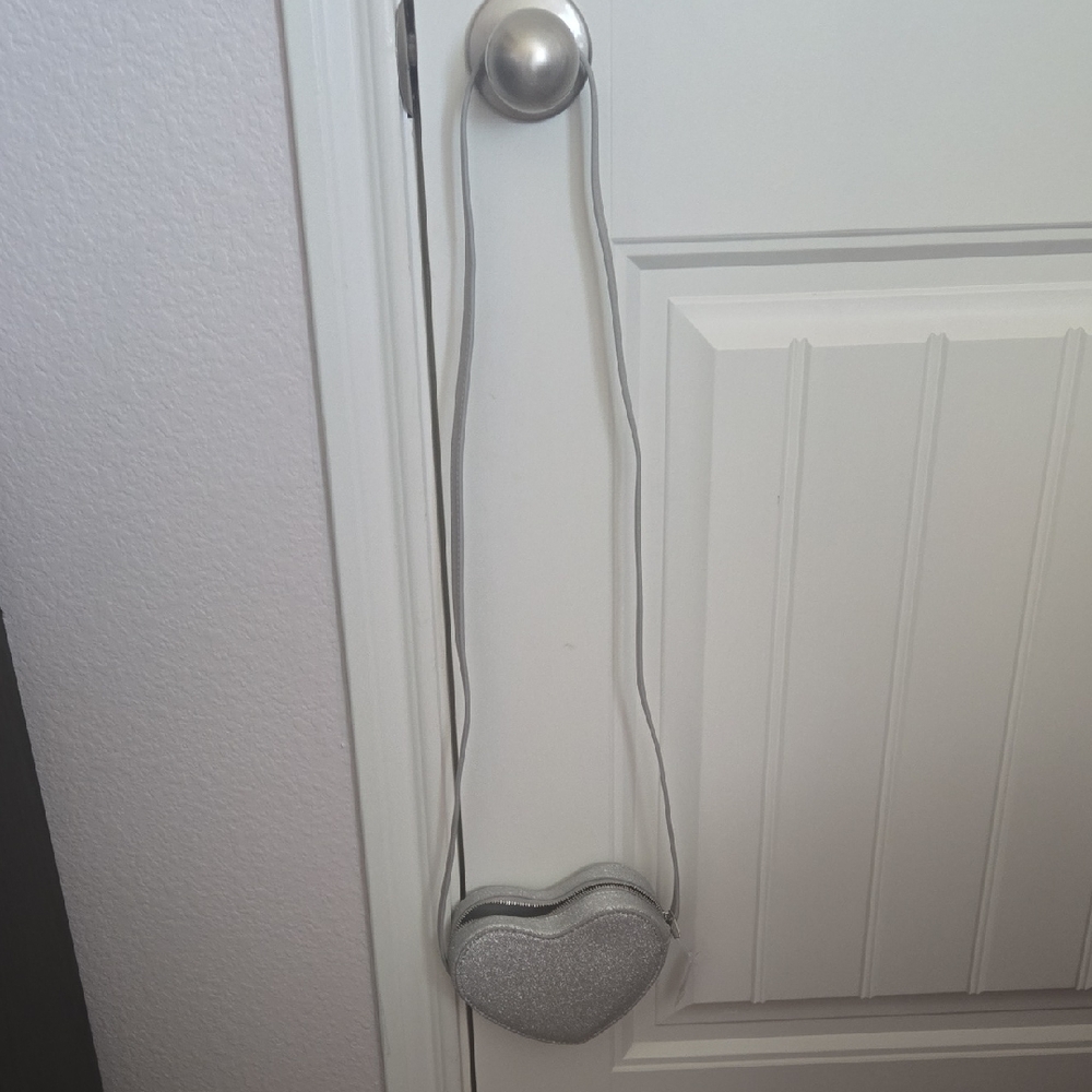 *NWT* Gap Kids Silver Heart-Shaped Crossbody Bag
